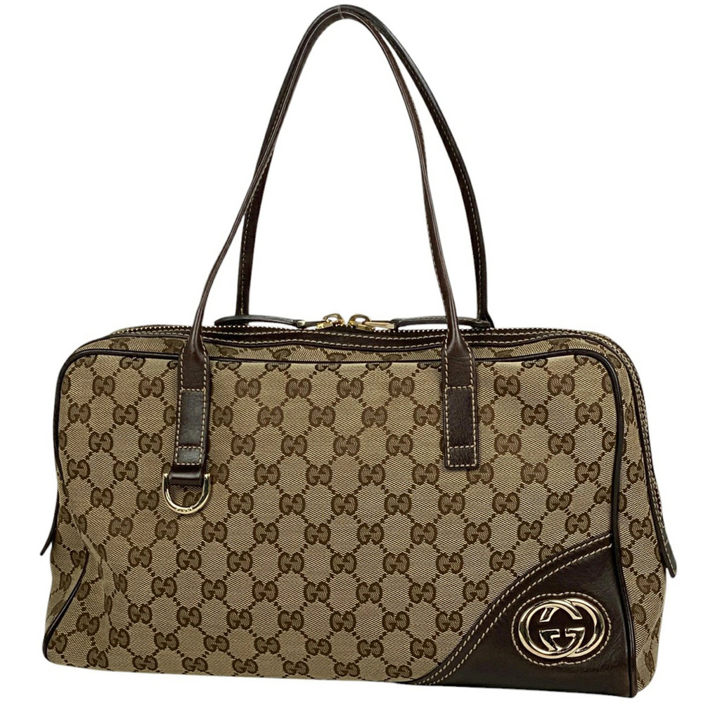 Gucci GG handbag shoulder bag canvas brown